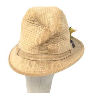 Unbranded Men's Corduroy Hat Cap Tan Size 7 1/8 Vintage Made in USA Union